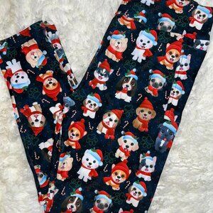 Holiday Pups Leggings w/High Side Pockets - Buttery Soft Custom